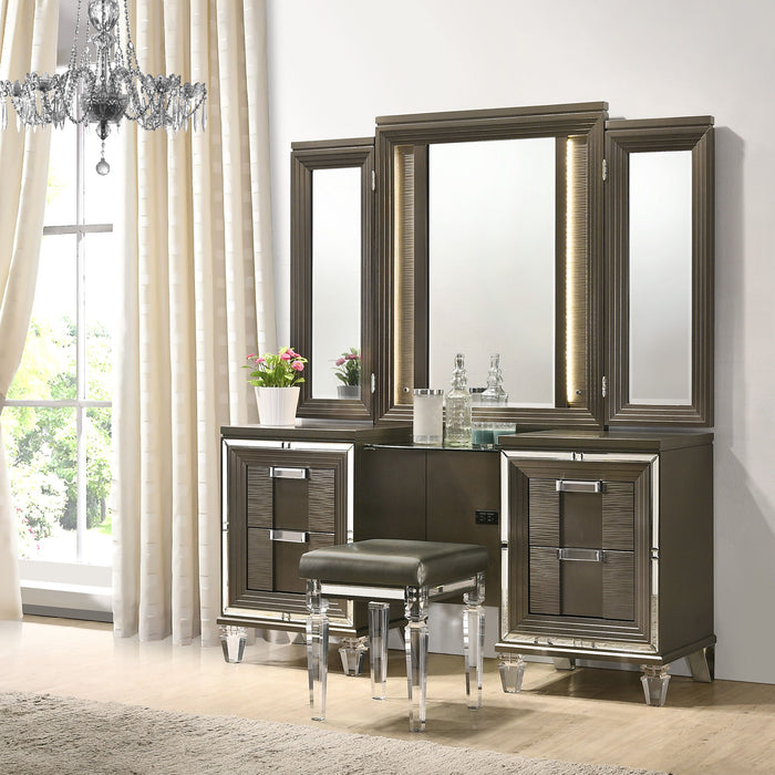 Twenty Nine - Vanity Stool With Acrylic Leg – Vanity Stools by Elements International at Furniture Wholesale Plus , Nashville furniture store