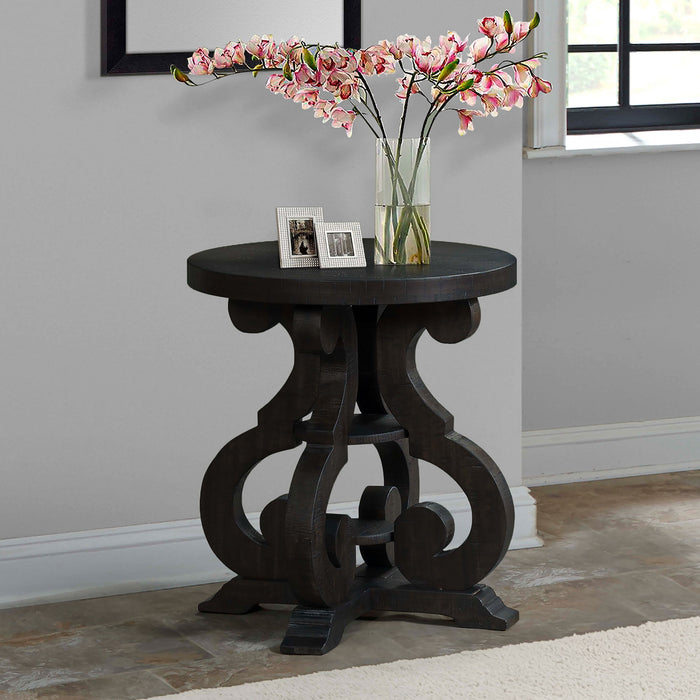 Stone - End Table With PU Base - Dark Walnut – End Tables by Elements International at Furniture Wholesale Plus , Nashville furniture store