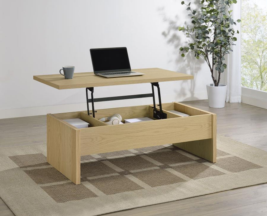 Canoga - Engineered Wood Lift Top Coffee Table - Light Oak – Coffee Tables by Coaster Fine Furniture at Furniture Wholesale Plus , Nashville furniture store