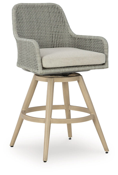 Seton Creek - Barstool With Cushion (Set of 2) - Beige / Gray – Stool Sets by Signature Design by Ashley® at Furniture Wholesale Plus , Nashville furniture store