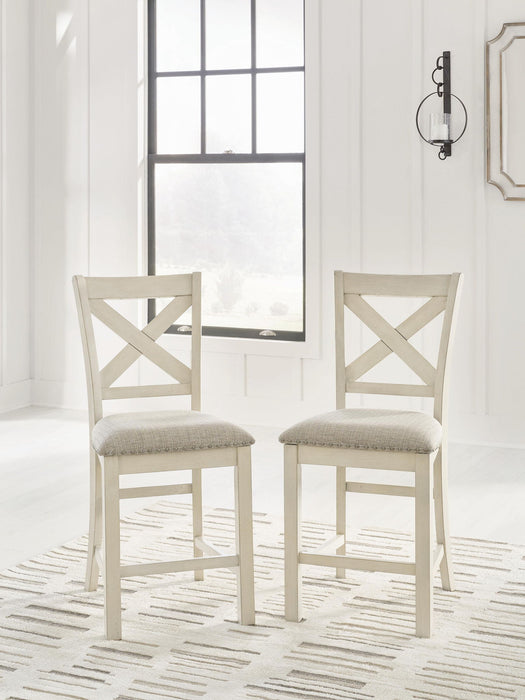 Robbinsdale - Upholstered Barstool (Set of 2) - Antique White – Stool Sets by Signature Design by Ashley® at Furniture Wholesale Plus , Nashville furniture store