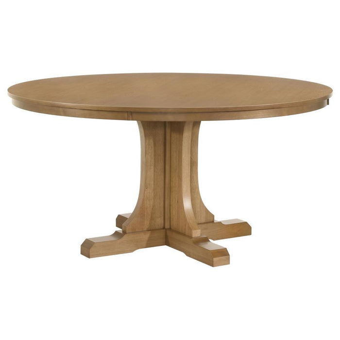 Hartville - 60" Round Dining Table - Natural Light Brown – Dining Tables by Coaster Fine Furniture at Furniture Wholesale Plus , Nashville furniture store