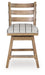Ridgester - Upholstered Swivel Barstool (Set of 2) - Light Brown – Stool Sets by Benchcraft® at Furniture Wholesale Plus , Nashville furniture store