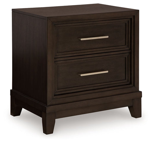 Neymorton - Two Drawer Night Stand - Dark Grayish Brown – Accent Nightstands by Signature Design by Ashley® at Furniture Wholesale Plus , Nashville furniture store