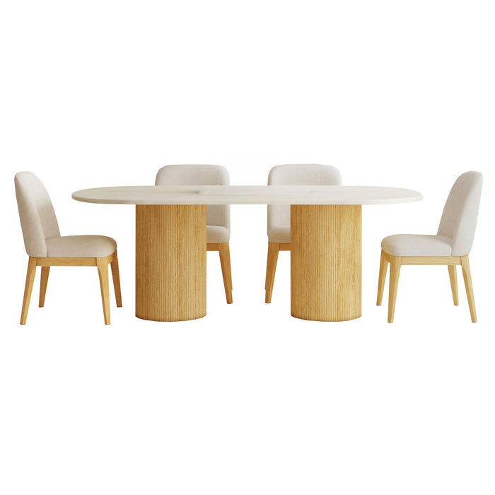 Sylvie - 5 Piece Standard Height Dining Set, Oval Table – 5 Piece Dining Room Sets by Elements International at Furniture Wholesale Plus , Nashville furniture store