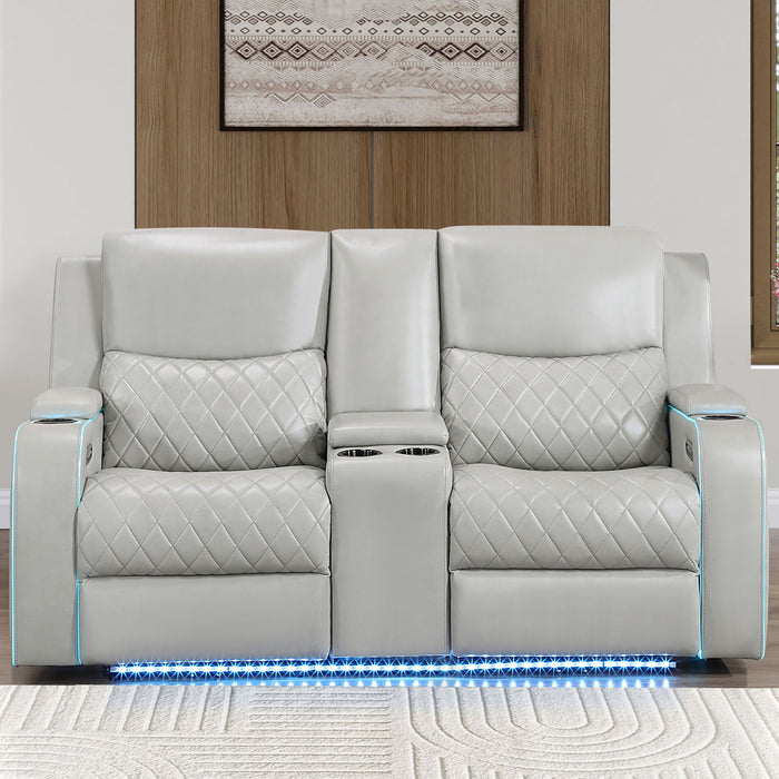 Luna - Power Console Loveseat – Reclining Loveseats by Steve Silver Furniture at Furniture Wholesale Plus , Nashville furniture store
