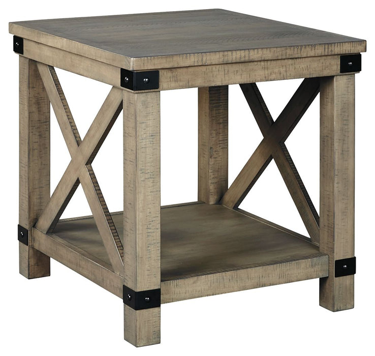 Aldwin - Rectangular End Table - Crossbuck Styling - Gray – End Tables by Signature Design by Ashley® at Furniture Wholesale Plus , Nashville furniture store