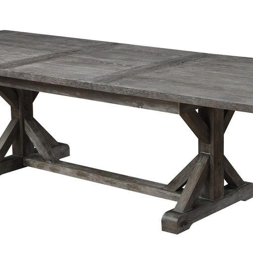Paladin - Extension Dining Table - Weathered Gray - Premium Dining Tables with Extensions from Emerald Home - Just $1099! Shop now at Furniture Wholesale Plus  We are the best furniture store in Nashville, Hendersonville, Goodlettsville, Madison, Antioch, Mount Juliet, Lebanon, Gallatin, Springfield, Murfreesboro, Franklin, Brentwood