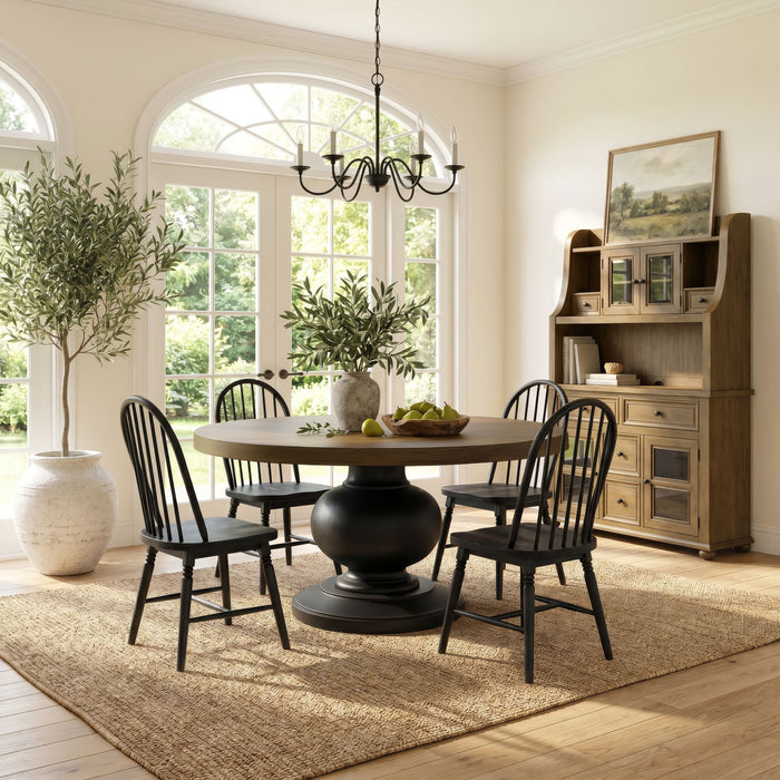 Heritage & Home - Round Dining Table - Oak Brown And Black – Dining Tables by Elements International at Furniture Wholesale Plus , Nashville furniture store