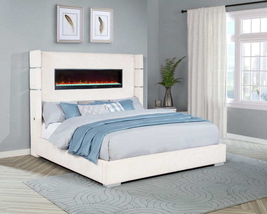 Tisdall - Upholstered Fireplace Bed – Upholstered Beds by Coaster Fine Furniture at Furniture Wholesale Plus , Nashville furniture store