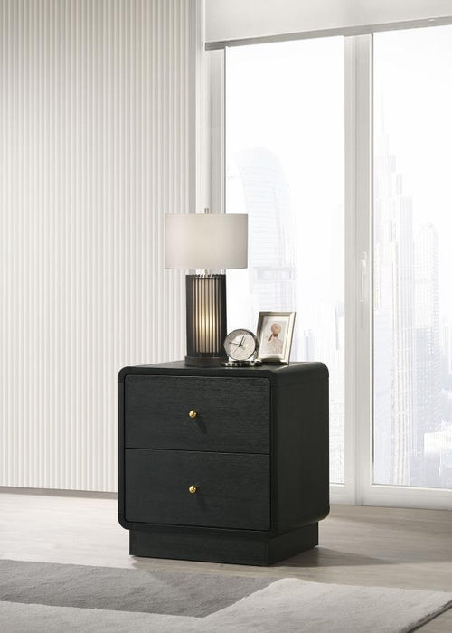 Cavelle - 2-Drawer Nightstand Bedside Table - Black – Accent Nightstands by Coaster Fine Furniture at Furniture Wholesale Plus , Nashville furniture store