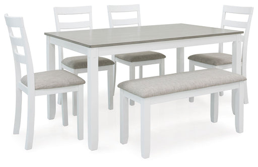Stonehollow - White / Gray - Rectangular Drm Table Set (Set of 6) - Premium 6 Piece Dining Room Sets from Signature Design by Ashley® - Just $658! Shop now at Furniture Wholesale Plus  We are the best furniture store in Nashville, Hendersonville, Goodlettsville, Madison, Antioch, Mount Juliet, Lebanon, Gallatin, Springfield, Murfreesboro, Franklin, Brentwood
