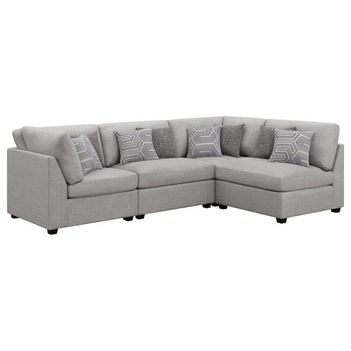 Cambria - 4 Piece Upholstered Modular Sectional Sofa - Gray – Stationary Sectionals by CoasterElevations at Furniture Wholesale Plus , Nashville furniture store