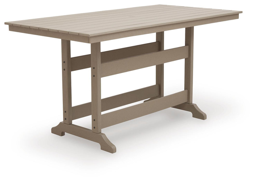 Seacliff Beach - Rectangular Counter Height Dining Table With Umbrella Option - Medium Brown – Dining Tables by Signature Design by Ashley® at Furniture Wholesale Plus , Nashville furniture store