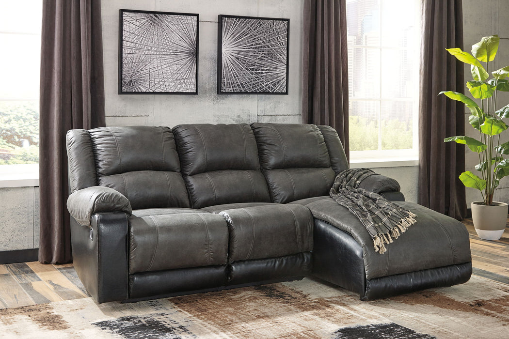 Nantahala - Reclining Sectional With Chaise – Reclining Sectionals by Signature Design by Ashley® at Furniture Wholesale Plus , Nashville furniture store
