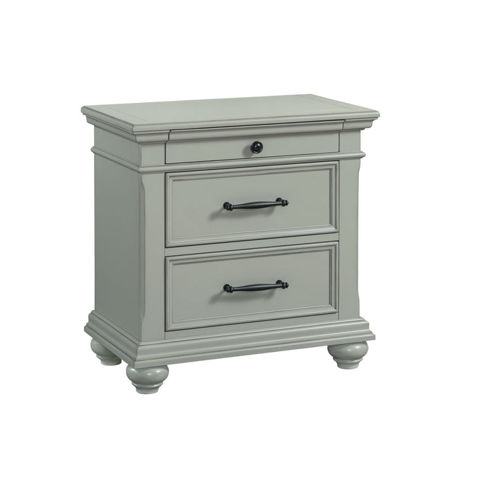 Slater - Nightstand With USB - Gray – Nightstands w/ Charging Stations by Elements International at Furniture Wholesale Plus , Nashville furniture store