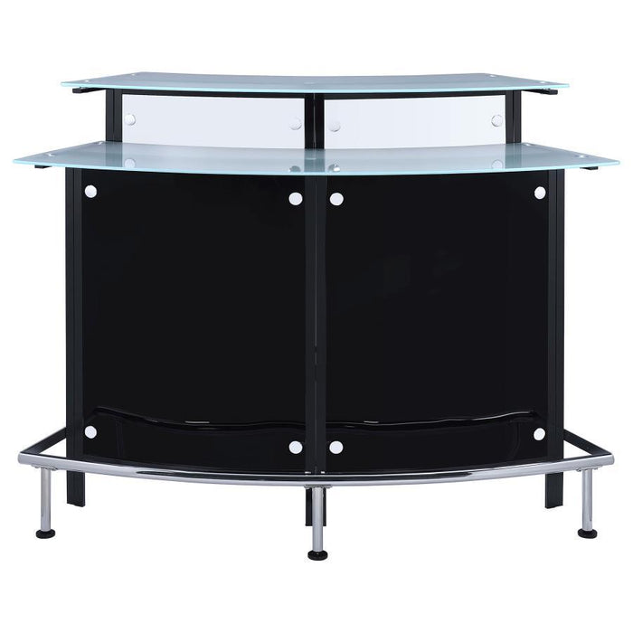Keystone - Curved Glass Top Home Bar Wine Cabinet - Black – Wine Cabinets by CoasterEssence at Furniture Wholesale Plus , Nashville furniture store