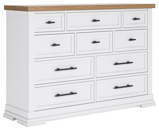Ashbryn - Dresser - White / Natural – Dressers by Benchcraft® at Furniture Wholesale Plus , Nashville furniture store