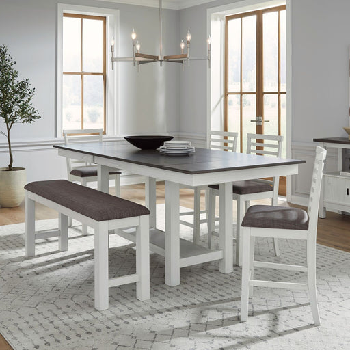Brook Bay - Counter Trestle Table Set – 6 Piece Dining Room Sets by Liberty Furniture at Furniture Wholesale Plus , Nashville furniture store