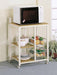 Kelvin - 2-Shelf Mobile Kitchen Cart - Natural Brown And White – Carts by CoasterEveryday at Furniture Wholesale Plus , Nashville furniture store