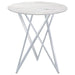 Bexter - Round Faux Marble Bistro Bar Table - Chrome – Bar Tables by CoasterEveryday at Furniture Wholesale Plus , Nashville furniture store