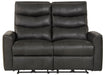 Bosa - Leather Power Reclining Loveseat - Charcoal – Reclining Loveseats by Catnapper at Furniture Wholesale Plus , Nashville furniture store