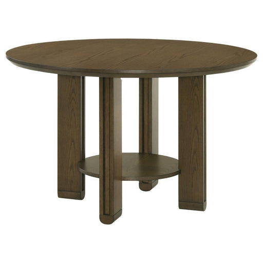 Ottowa - Round Wood Dining Table With Shelf - Brown - Premium Dining Tables from Coaster Fine Furniture - Just $469! Shop now at Furniture Wholesale Plus  We are the best furniture store in Nashville, Hendersonville, Goodlettsville, Madison, Antioch, Mount Juliet, Lebanon, Gallatin, Springfield, Murfreesboro, Franklin, Brentwood