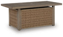 Laguna Heights - Rectangular Fire Pit Table - Beige – Fire Pits by Signature Design by Ashley® at Furniture Wholesale Plus , Nashville furniture store