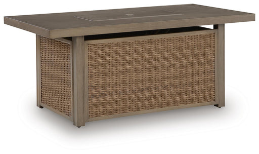 Laguna Heights - Rectangular Fire Pit Table - Beige – Fire Pits by Signature Design by Ashley® at Furniture Wholesale Plus , Nashville furniture store
