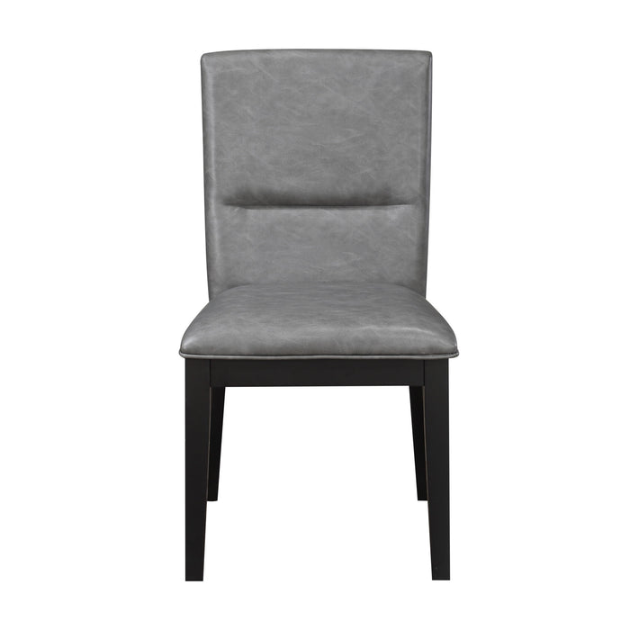Amy - Faux Leather Side Chair (Set of 2) - Gray – Chair Sets by Steve Silver Furniture at Furniture Wholesale Plus , Nashville furniture store