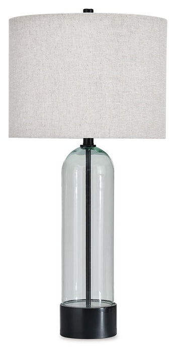 Kerrbrook - Glass Table Lamp - Clear / Black – Table Lamps by Signature Design by Ashley® at Furniture Wholesale Plus , Nashville furniture store
