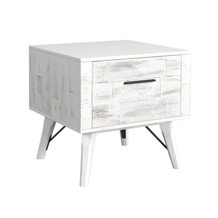 Rogen Rustic - End Table - Rustic White – End Tables by Elements International at Furniture Wholesale Plus , Nashville furniture store