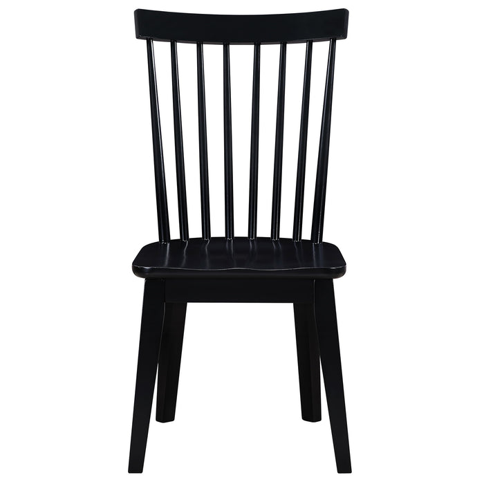 Vaughn - Shaker Spindle Dining Chair (Set of 2) - Black – Chair Sets by Steve Silver Furniture at Furniture Wholesale Plus , Nashville furniture store