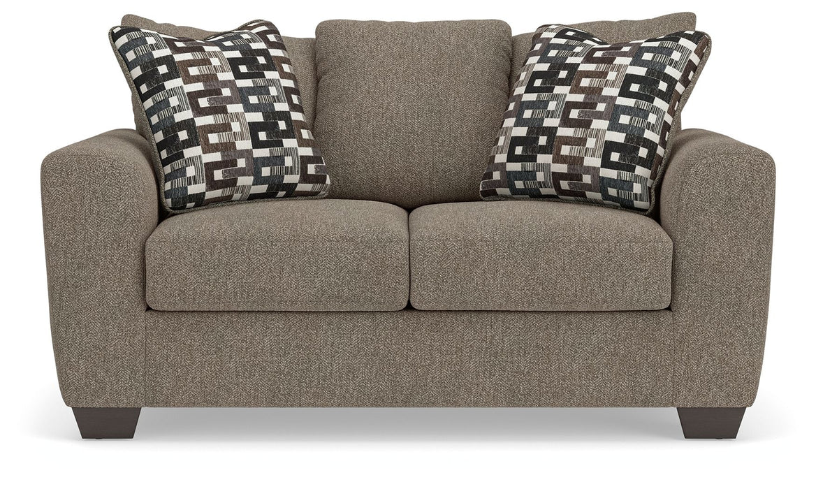 Triston-Peaks - Loveseat - Suede – Stationary Loveseats by Benchcraft® at Furniture Wholesale Plus , Nashville furniture store