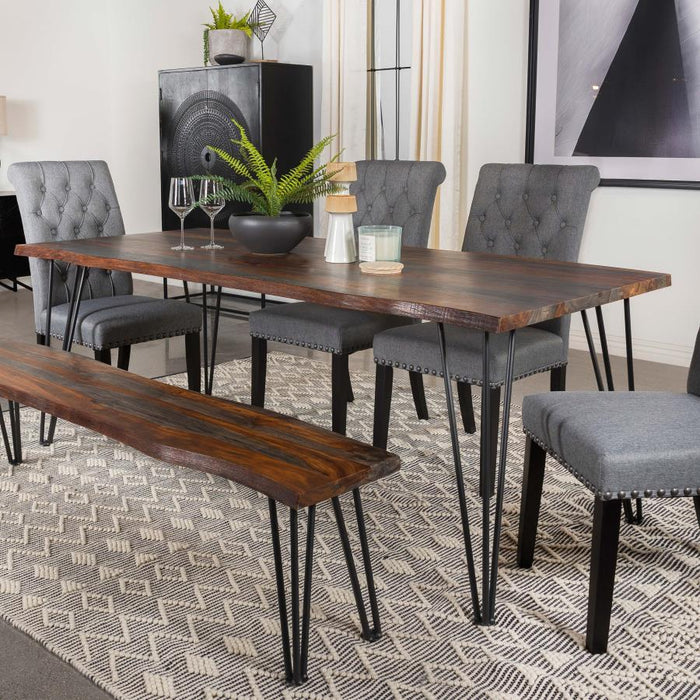 Neve - Live Edge Dining Table - Gray Sheesham – Dining Tables by CoasterEssence at Furniture Wholesale Plus , Nashville furniture store