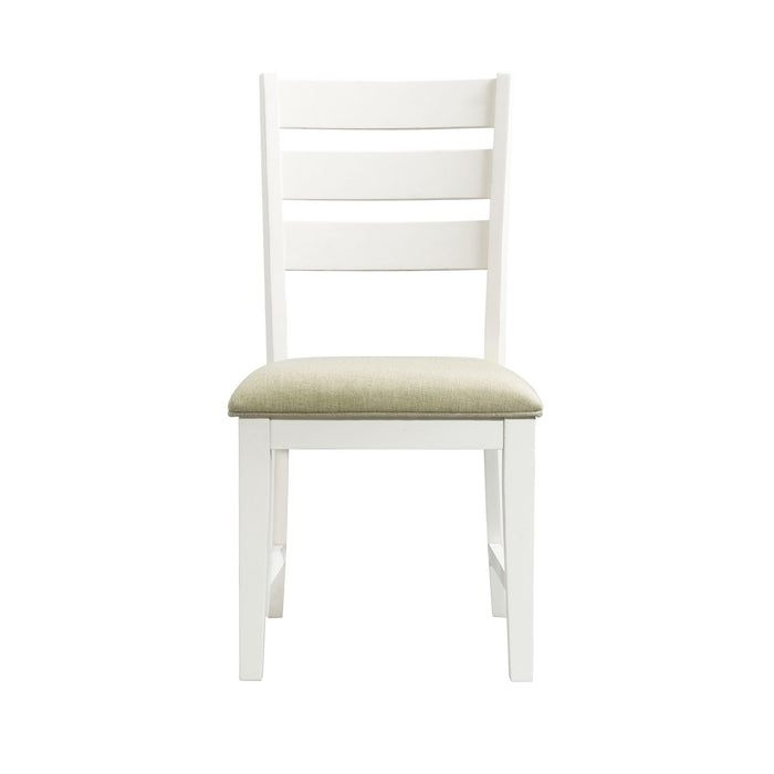 Park Creek - Ladder Back Side Chair (Set of 2) - Cottage White Finish – Chair Sets by Elements International at Furniture Wholesale Plus , Nashville furniture store