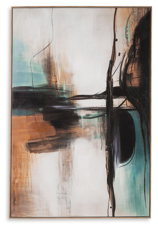 Brunonia - Wall Art - Teal / Orange / Black – Canvas Art by Signature Design by Ashley® at Furniture Wholesale Plus , Nashville furniture store