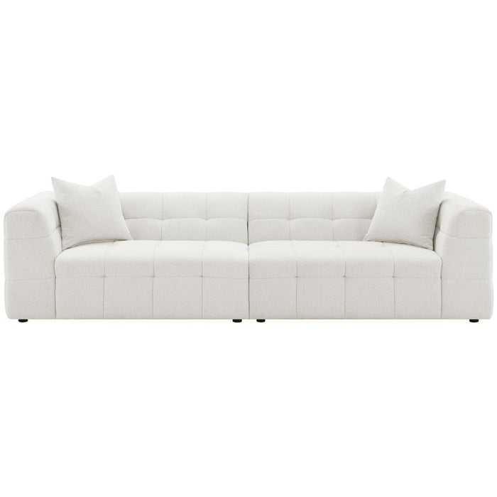 Everly - Boucle Upholstered Extra Long Sofa - White – Stationary Sofas by Coaster Fine Furniture at Furniture Wholesale Plus , Nashville furniture store