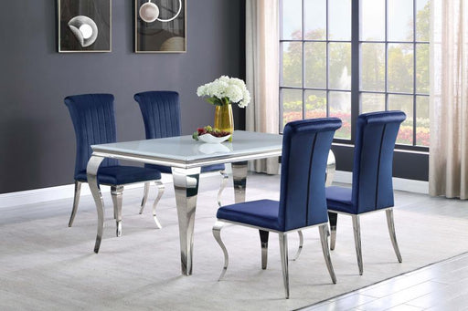 Carone - Rectangular Glass Dining Set – 5 Piece Dining Room Sets by CoasterElevations at Furniture Wholesale Plus , Nashville furniture store