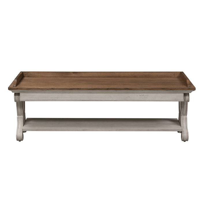 Farmhouse Reimagined - Bed Bench - Antique White / Chestnut Tops – Bed Benches by Liberty Furniture at Furniture Wholesale Plus , Nashville furniture store
