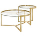 Delia - 2 Piece Round Glass Top Nesting Coffee Table – Nesting Tables by Coaster Fine Furniture at Furniture Wholesale Plus , Nashville furniture store