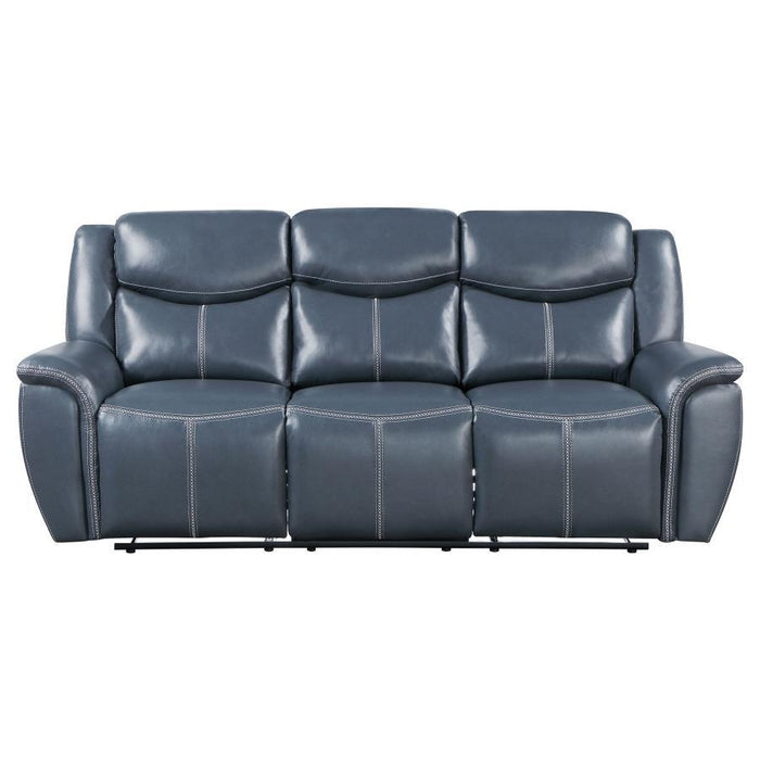 Sloane - Upholstered Padded Arm Reclining Sofa - Blue – Reclining Sofas by Coaster Fine Furniture at Furniture Wholesale Plus , Nashville furniture store