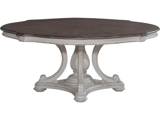 Magnolia Manor - Round Table - Antique White – Dining Tables by Liberty Furniture at Furniture Wholesale Plus , Nashville furniture store