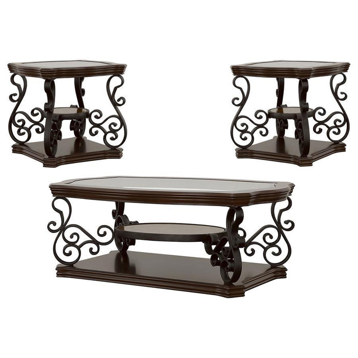 Laney - Glass Top Coffee And End Table Set – Table Sets by Coaster Fine Furniture at Furniture Wholesale Plus , Nashville furniture store
