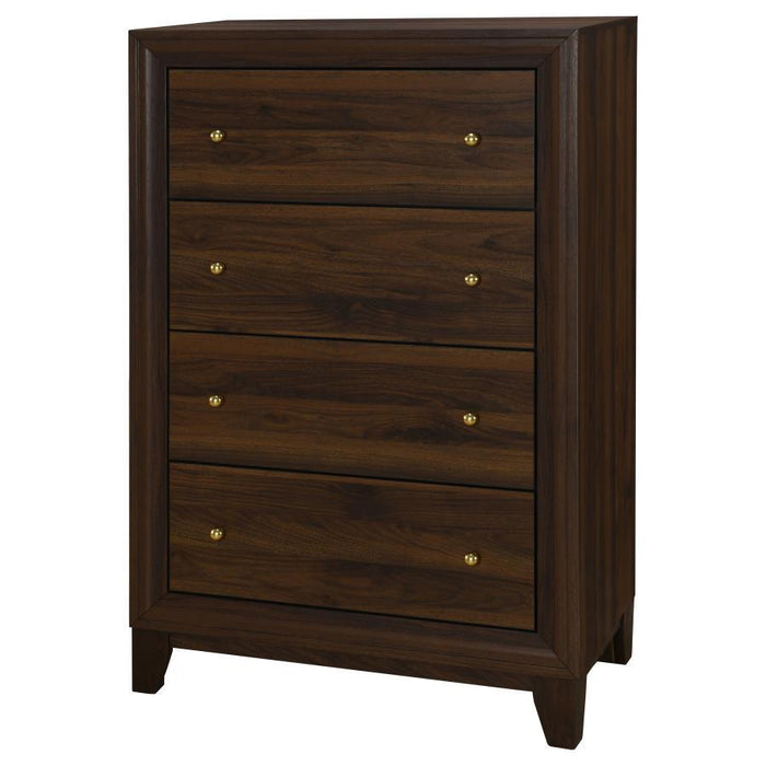 Welsley - 4-Drawer Chest Of Drawers - Walnut – Accent Chests by Coaster Fine Furniture at Furniture Wholesale Plus , Nashville furniture store