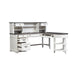 Allyson Park - L Shaped Desk With Hutch - Wirebrushed White / Charcoal – 2 Piece Home Office Sets by Liberty Furniture at Furniture Wholesale Plus , Nashville furniture store