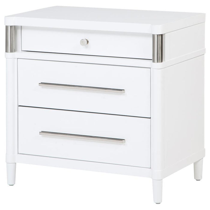Gracemont - 3-Drawer Bedroom Nightstand Bedside Table - White – Accent Nightstands by Coaster Fine Furniture at Furniture Wholesale Plus , Nashville furniture store