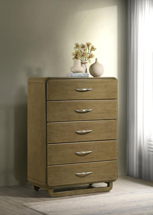 Amsbury - 5-Drawer Chest Of Drawers - Nutmeg – Accent Chests by Coaster Fine Furniture at Furniture Wholesale Plus , Nashville furniture store
