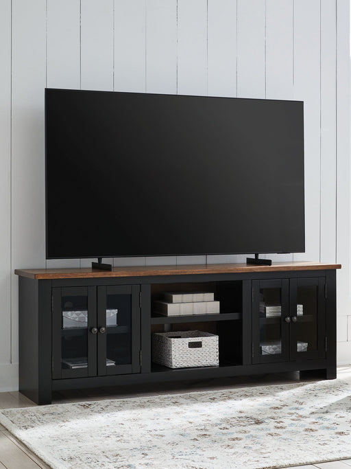 Wildenauer - Brown / Black - XL TV Stand With Fireplace Option - Premium TV Stands from Signature Design by Ashley® - Just $798! Shop now at Furniture Wholesale Plus  We are the best furniture store in Nashville, Hendersonville, Goodlettsville, Madison, Antioch, Mount Juliet, Lebanon, Gallatin, Springfield, Murfreesboro, Franklin, Brentwood