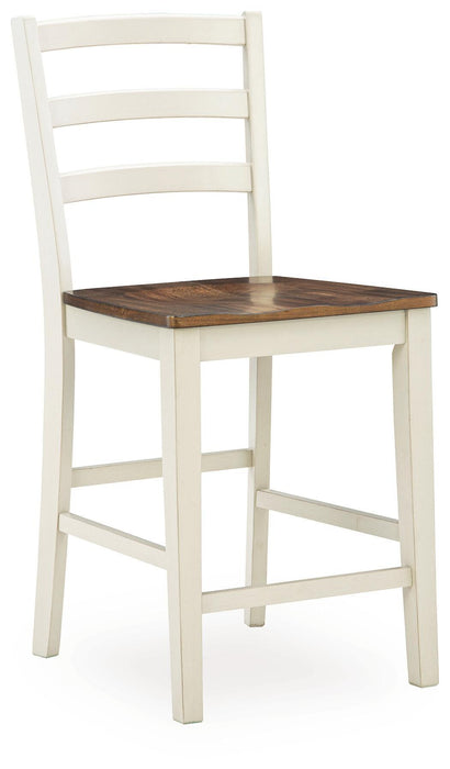 Brinfern - Barstool (Set of 2) - Brown / Antique White – Stool Sets by Signature Design by Ashley® at Furniture Wholesale Plus , Nashville furniture store